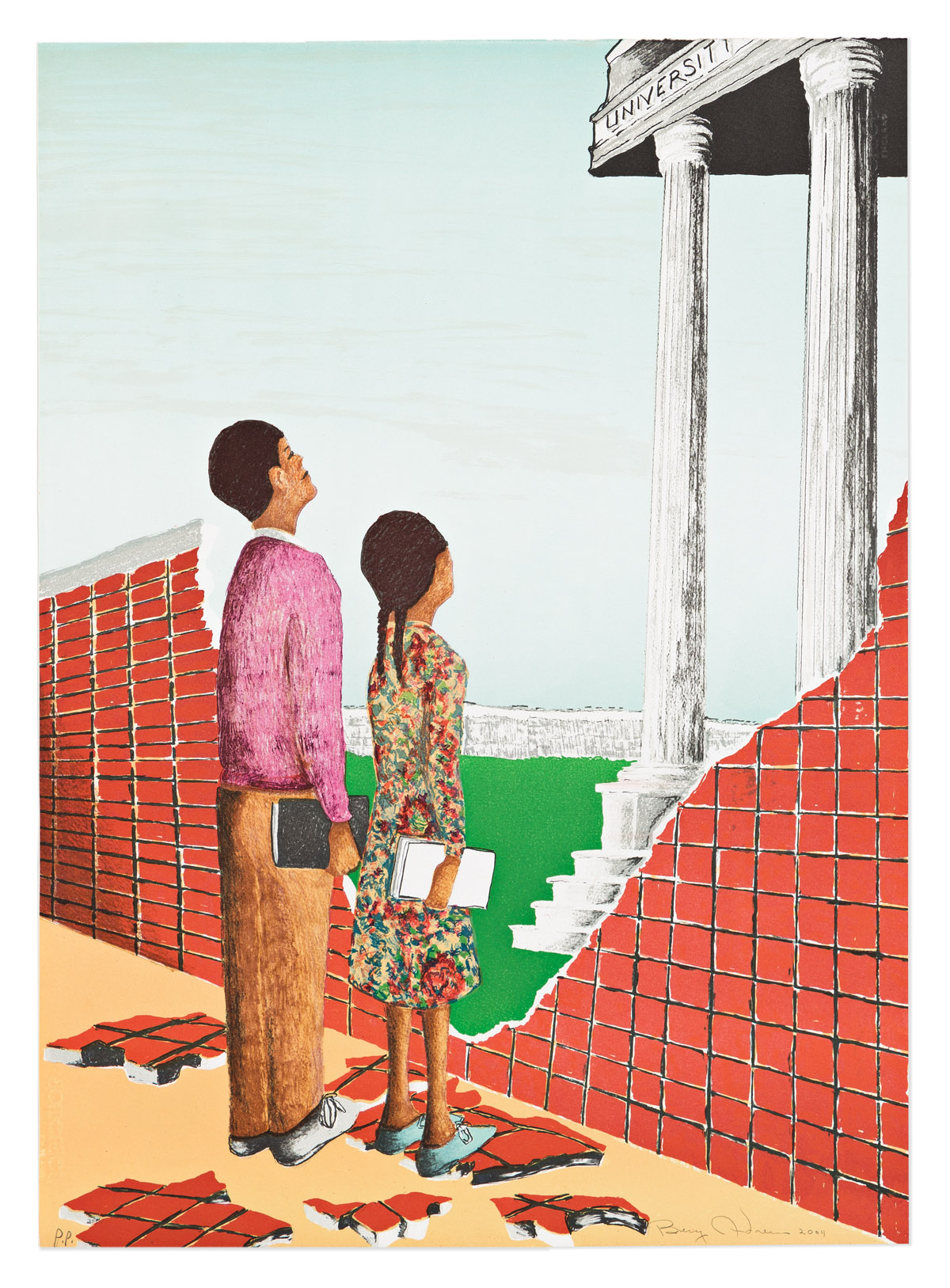 BENNY ANDREWS (1930 - 2006) Untitled (Brown vs. Board of Education).